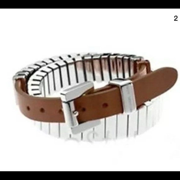 Michael Kors Leather Double Wrap Bracelet Brown - Picture 2 of 3